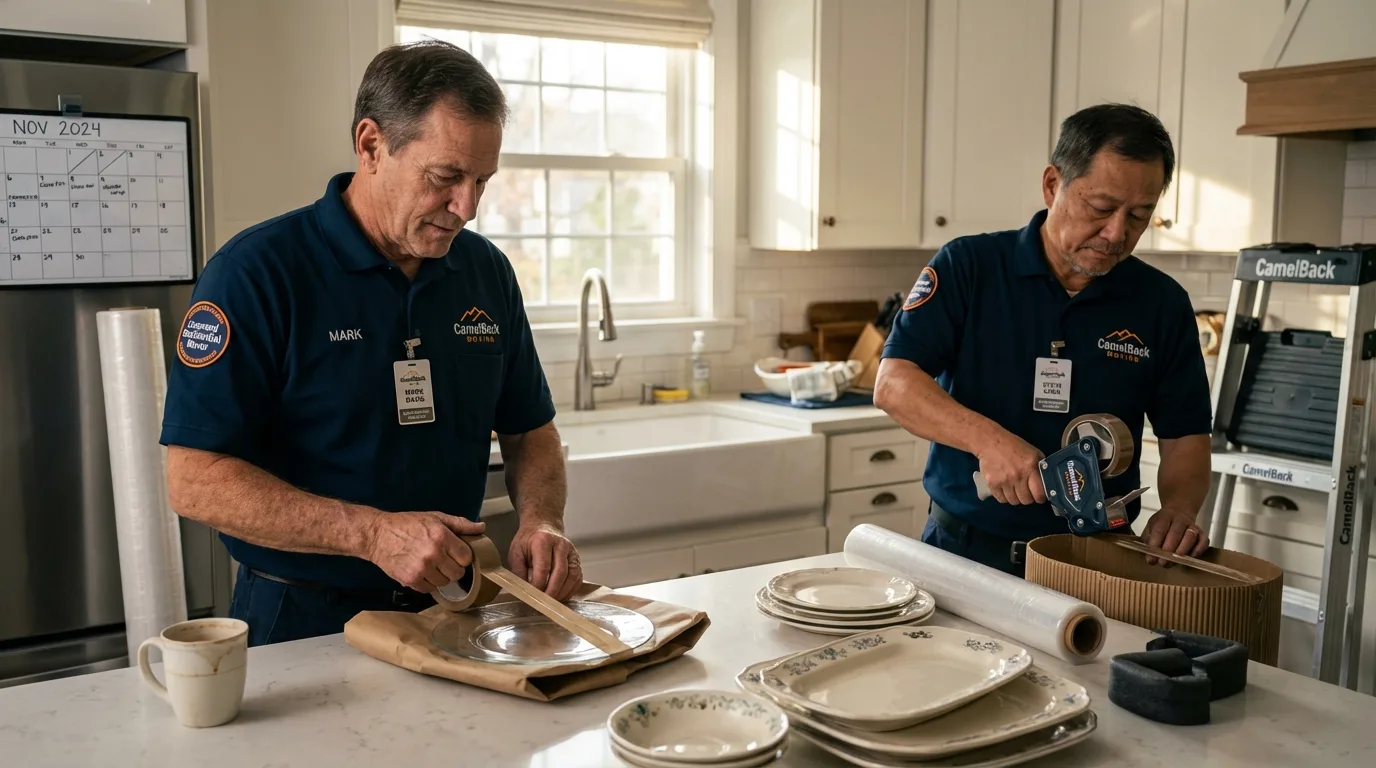 Professional crew packing kitchen dishware in Creede, CO